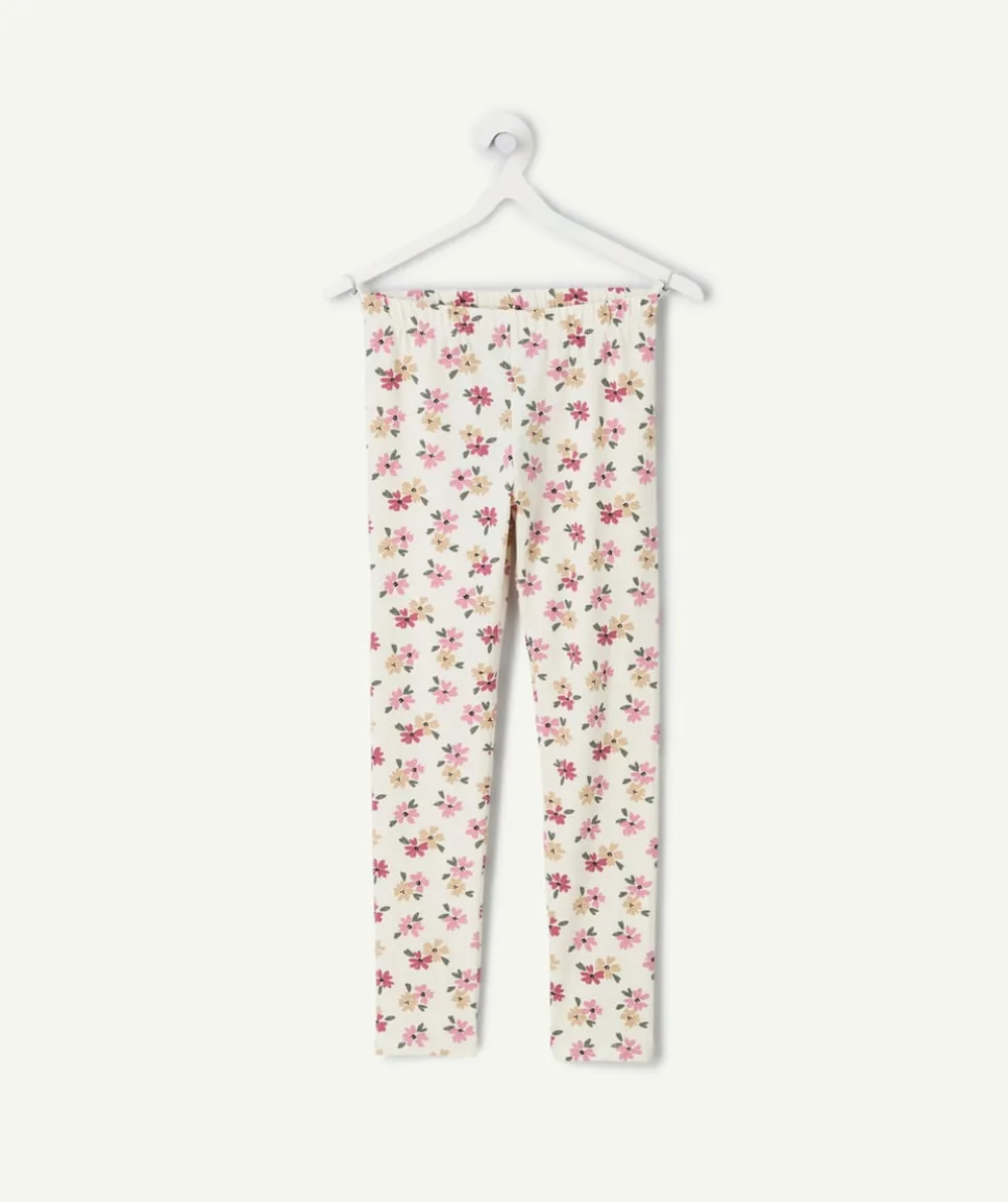 Legging fille imprimé fleurs multicolores