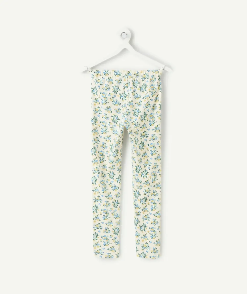 Legging fille long imprimé fleuri