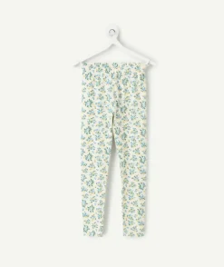 Legging fille long imprimé fleuri