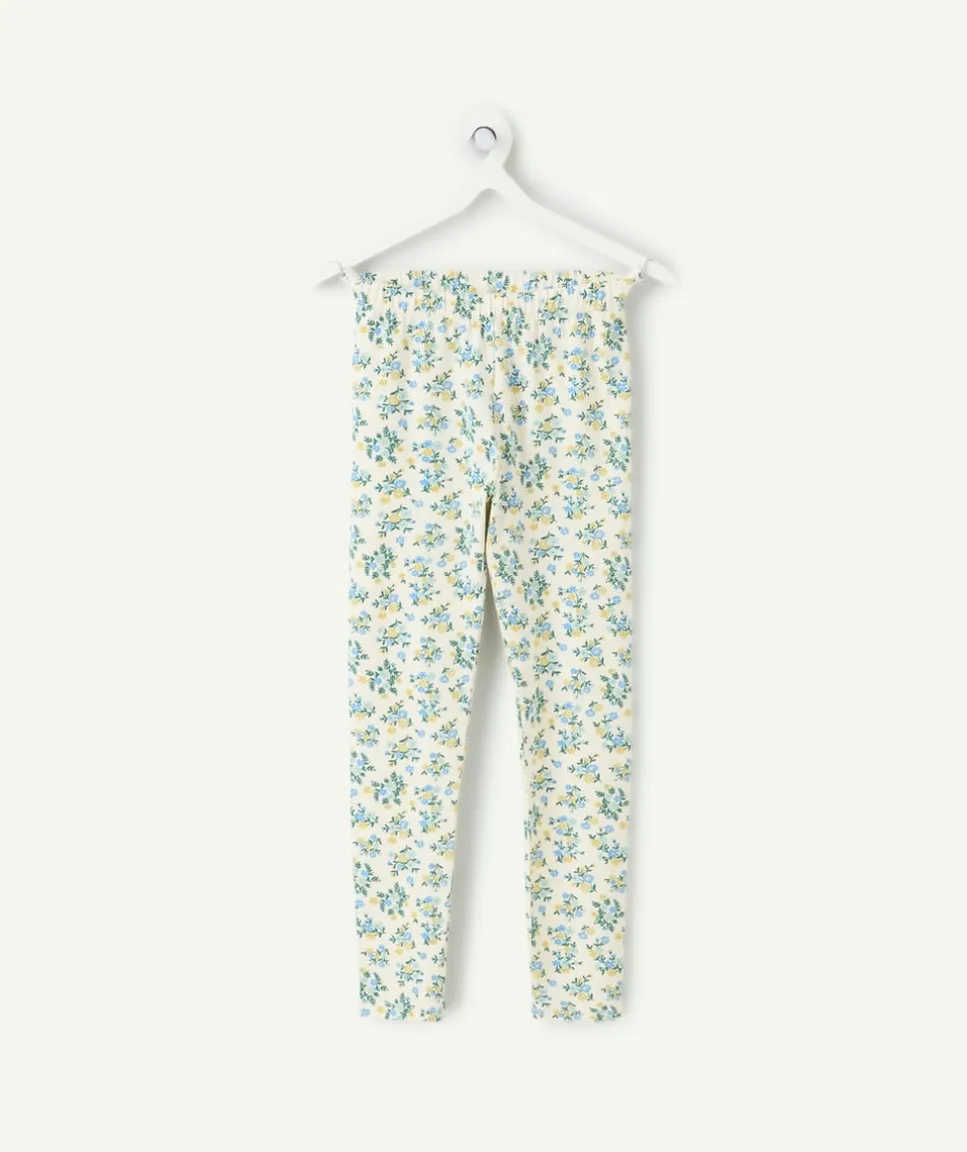 Legging fille long imprimé fleuri