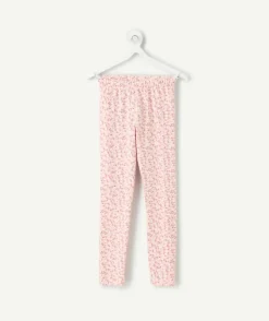 Legging fille rose fleuri