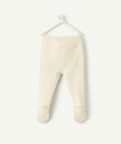 Legging naissance écru avec pieds