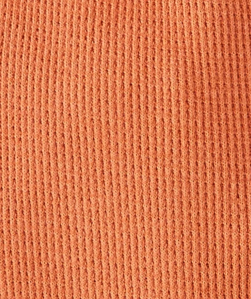 Legging naissance en coton biologique nid d'abeille marron orangé