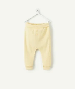 Legging naissance fille jaune côtelé