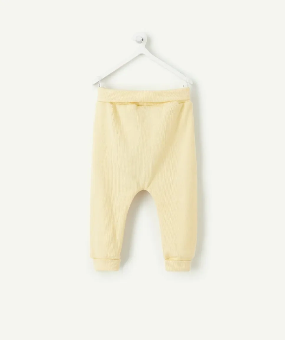 Legging naissance fille jaune côtelé