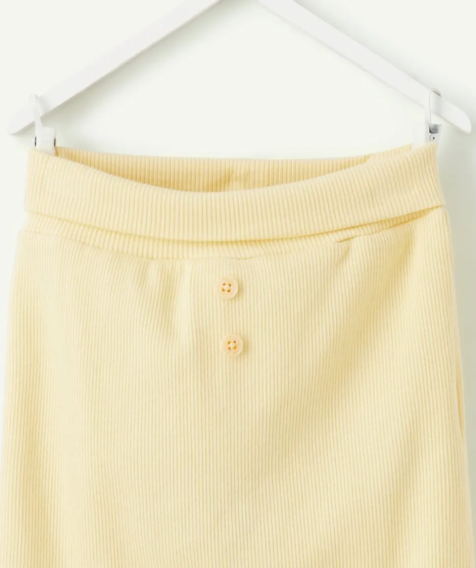 Legging naissance fille jaune côtelé