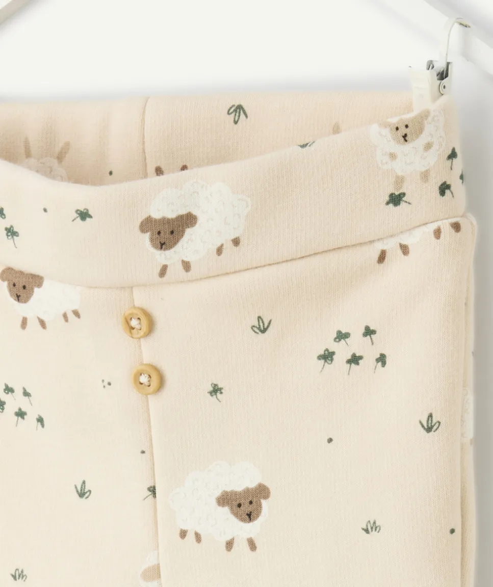Legging naissance garçon imprimé moutons