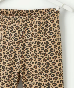Legging style cycliste fille imprimé léopard