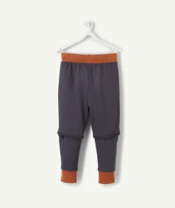 Le pantalon jogging bleu marine et terracotta en coton pima