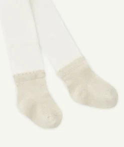 Les collants bébé fille blanc et couleur dorée
