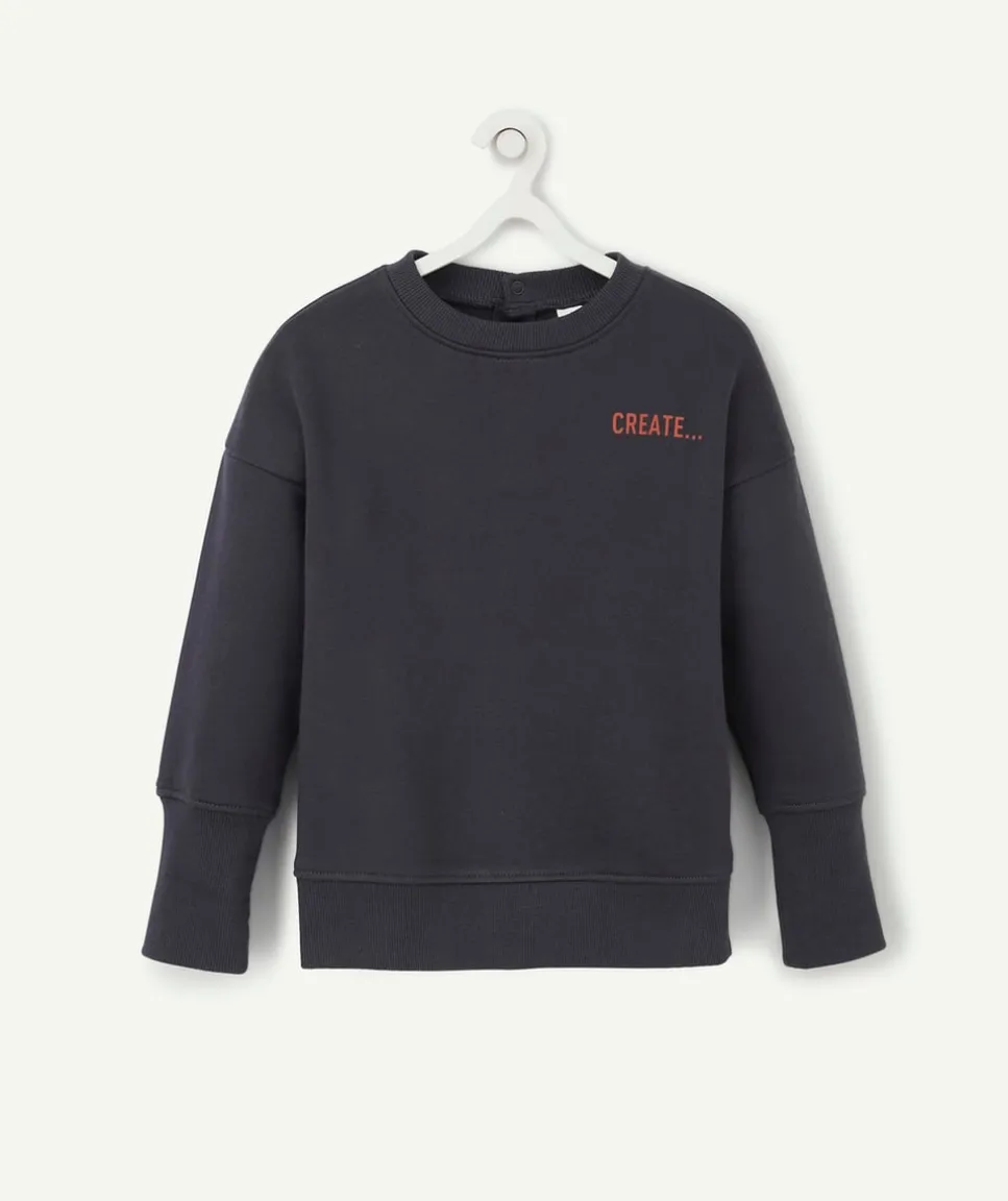 Le sweat évolutif bleu marine en coton pima
