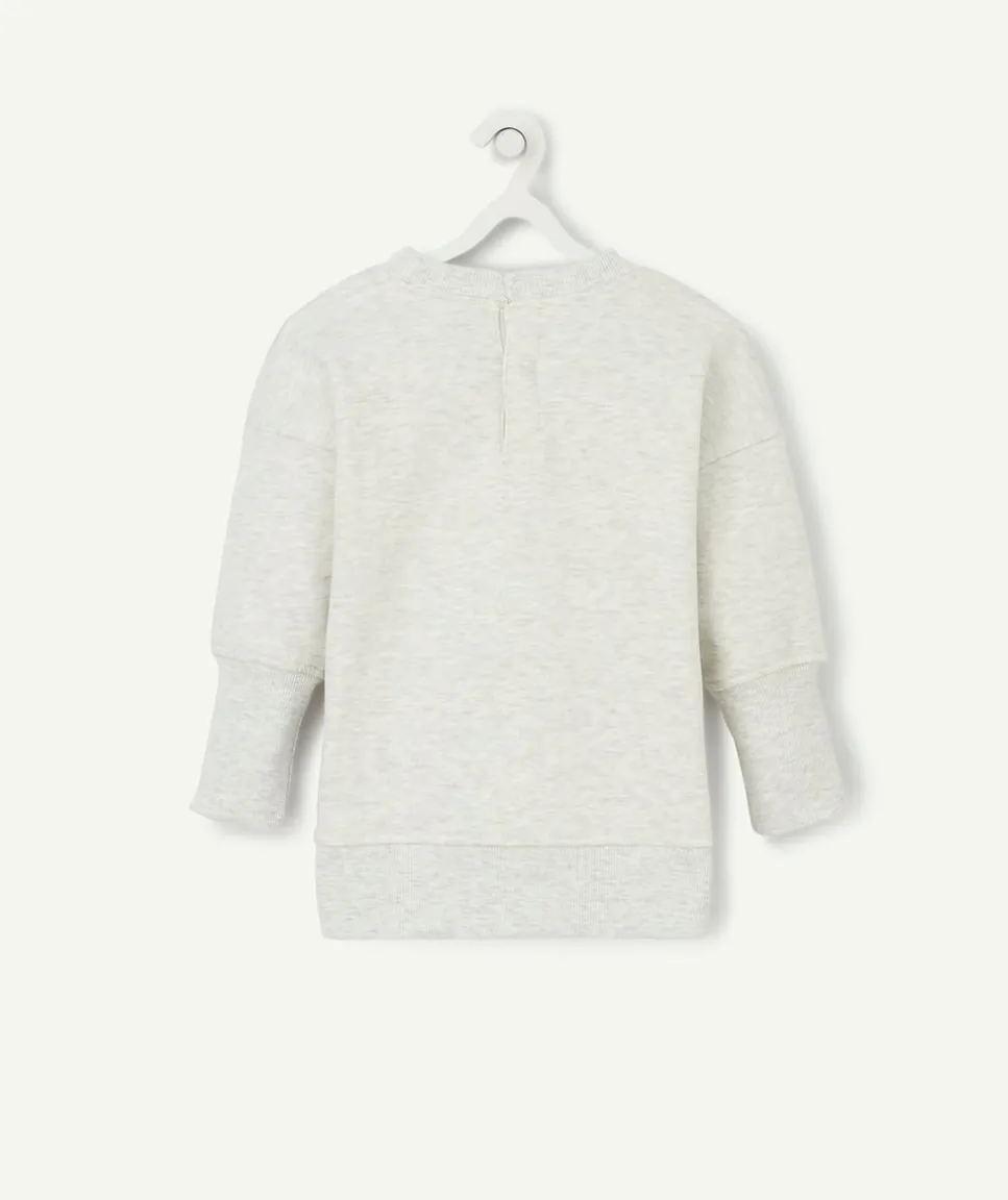 Le sweat évolutif écru chiné en coton pima