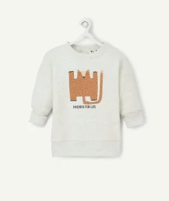 Le sweat évolutif écru chiné en coton pima