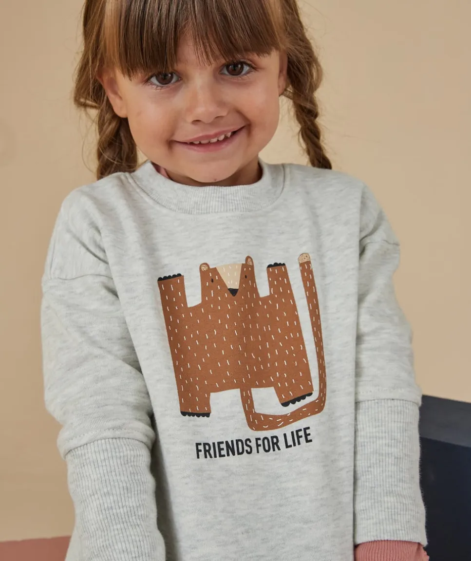 Le sweat évolutif écru chiné en coton pima