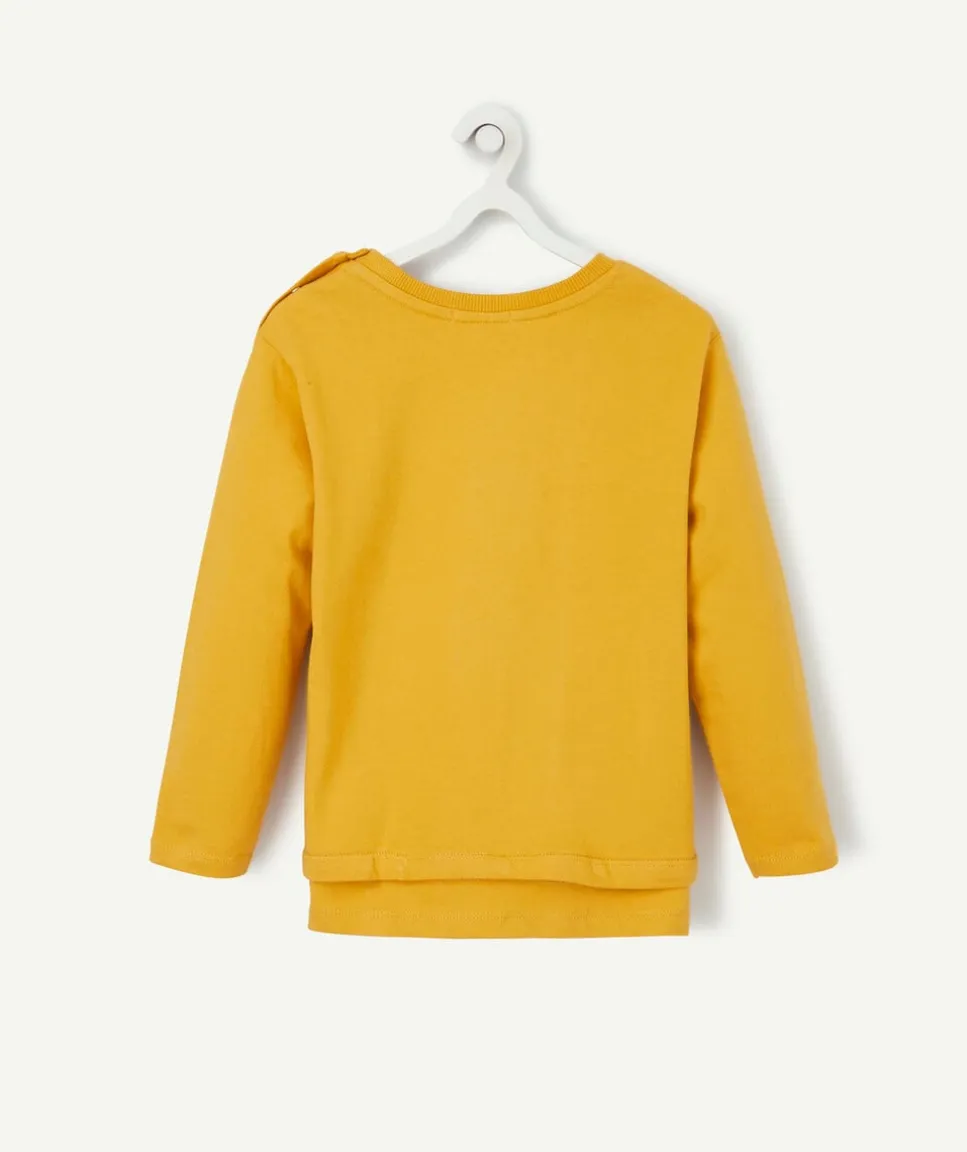 Le t-shirt évolutif manches longues jaune en coton pima