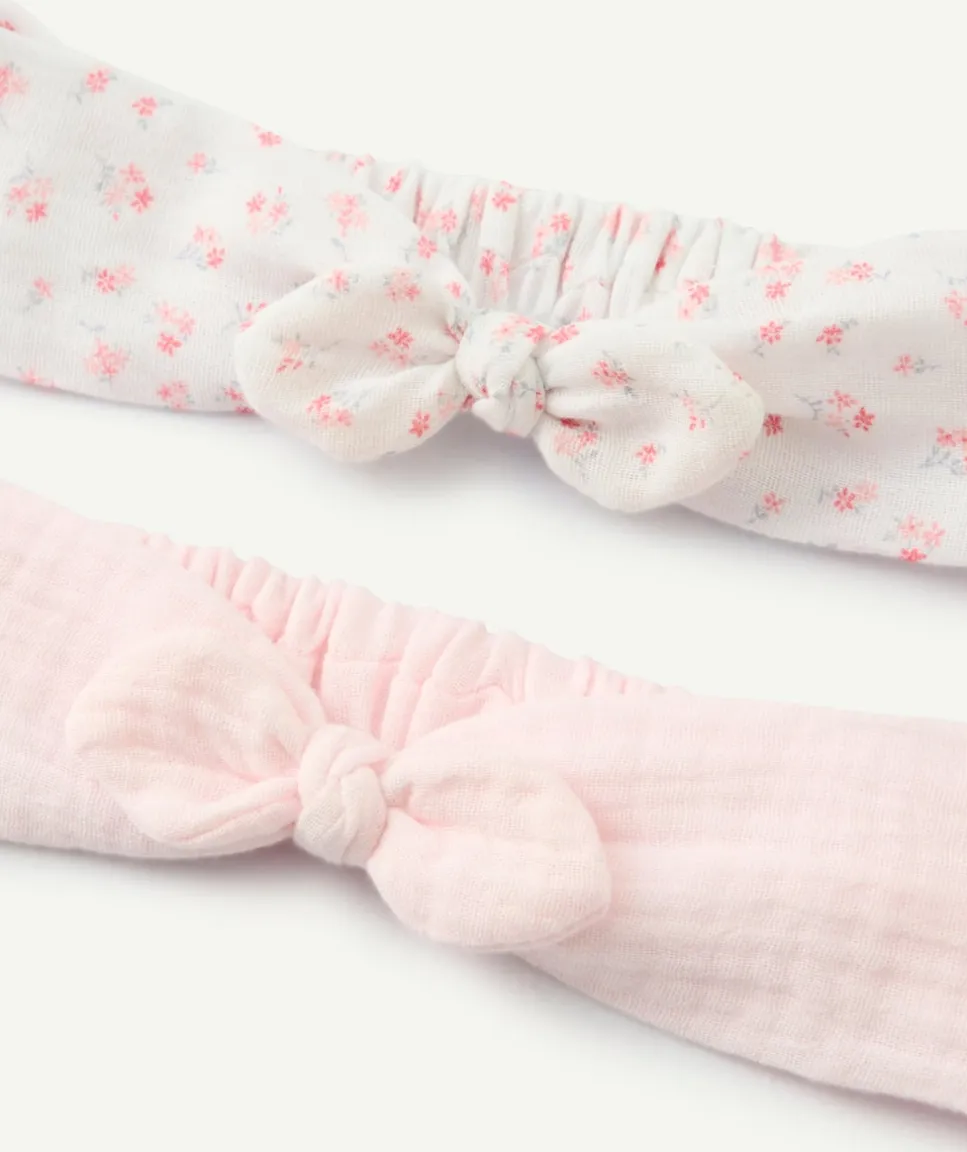 Lot 2 bandeaux bébé fille rose