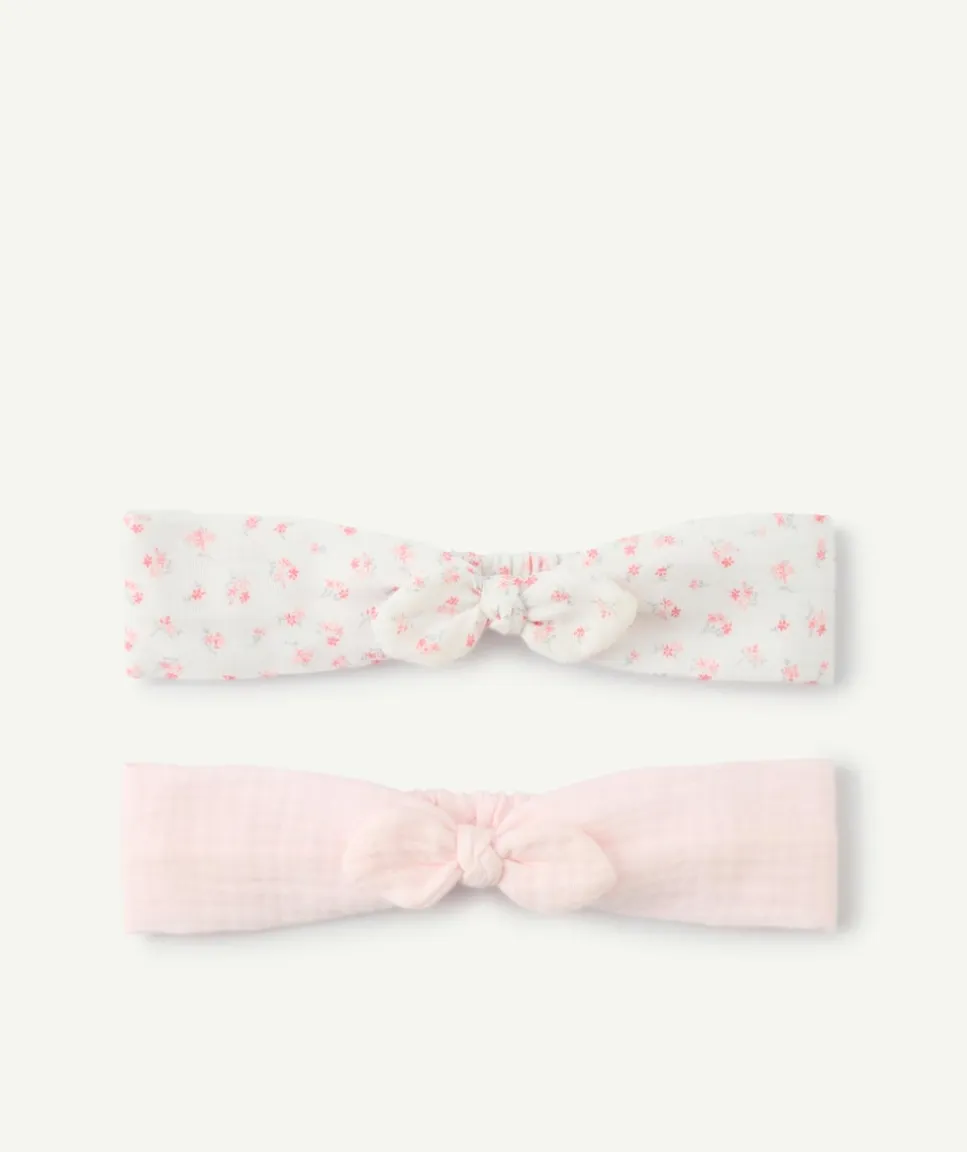 Lot 2 bandeaux bébé fille rose