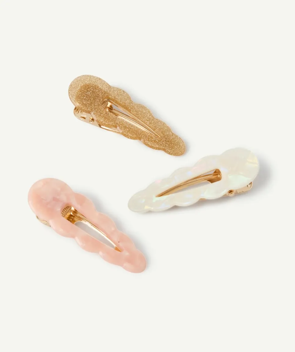 Lot barrettes fille nuages pailletées pastel