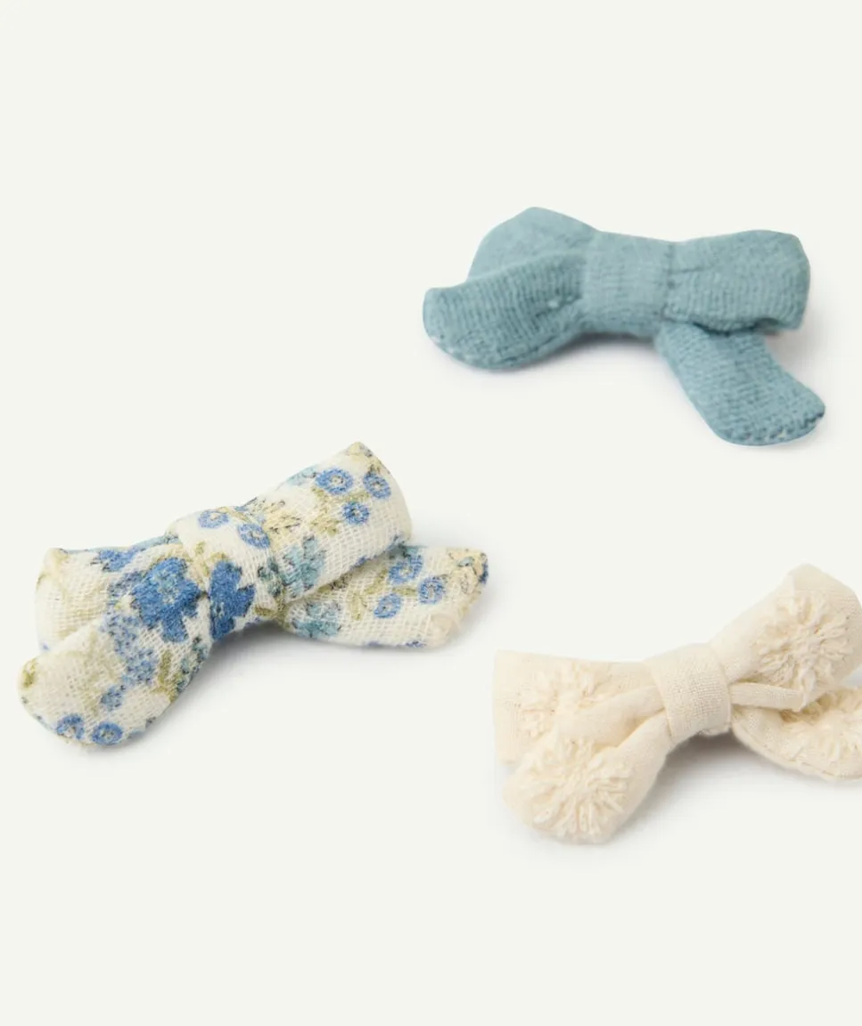Lot barrettes nœud bébé fille pastel et fleuri
