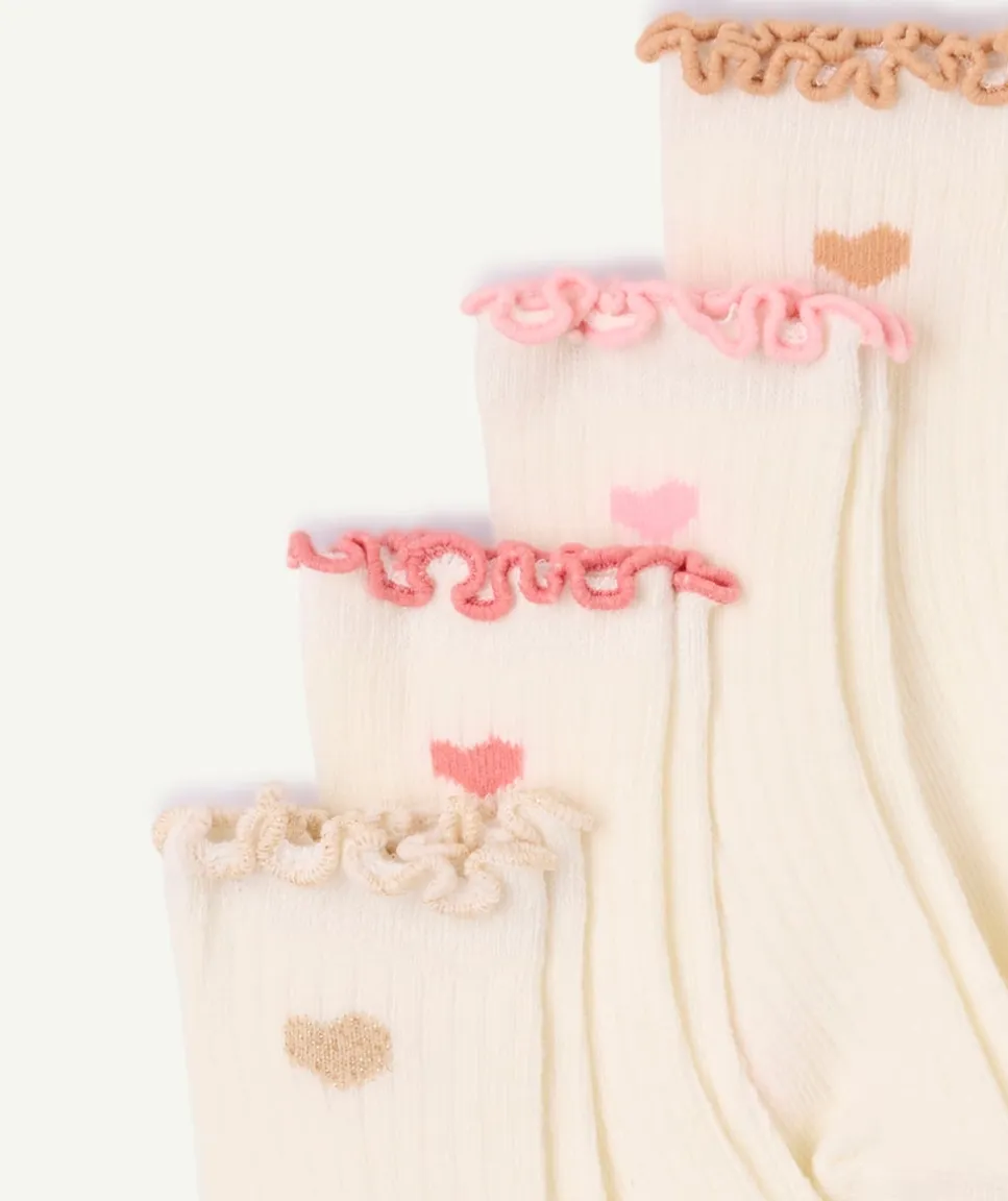 Lot chaussettes bébé fille coeurs volants