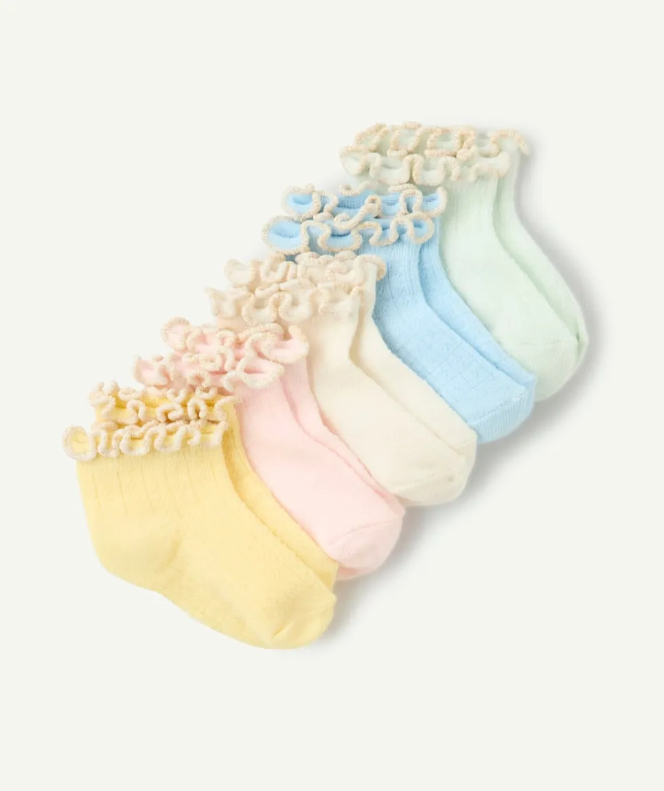 Lot chaussettes bébé fille coton pastel