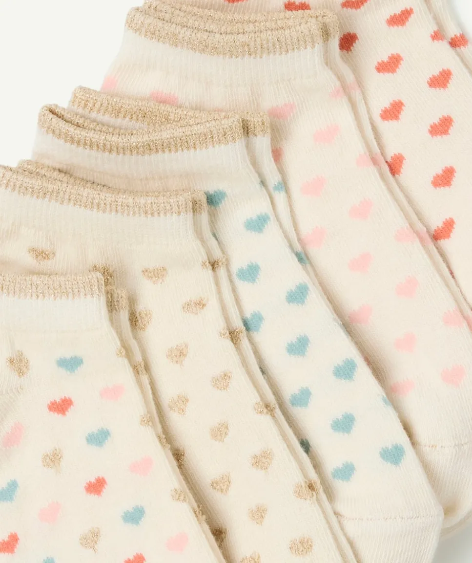 Lot chaussettes fille cœurs multicolores