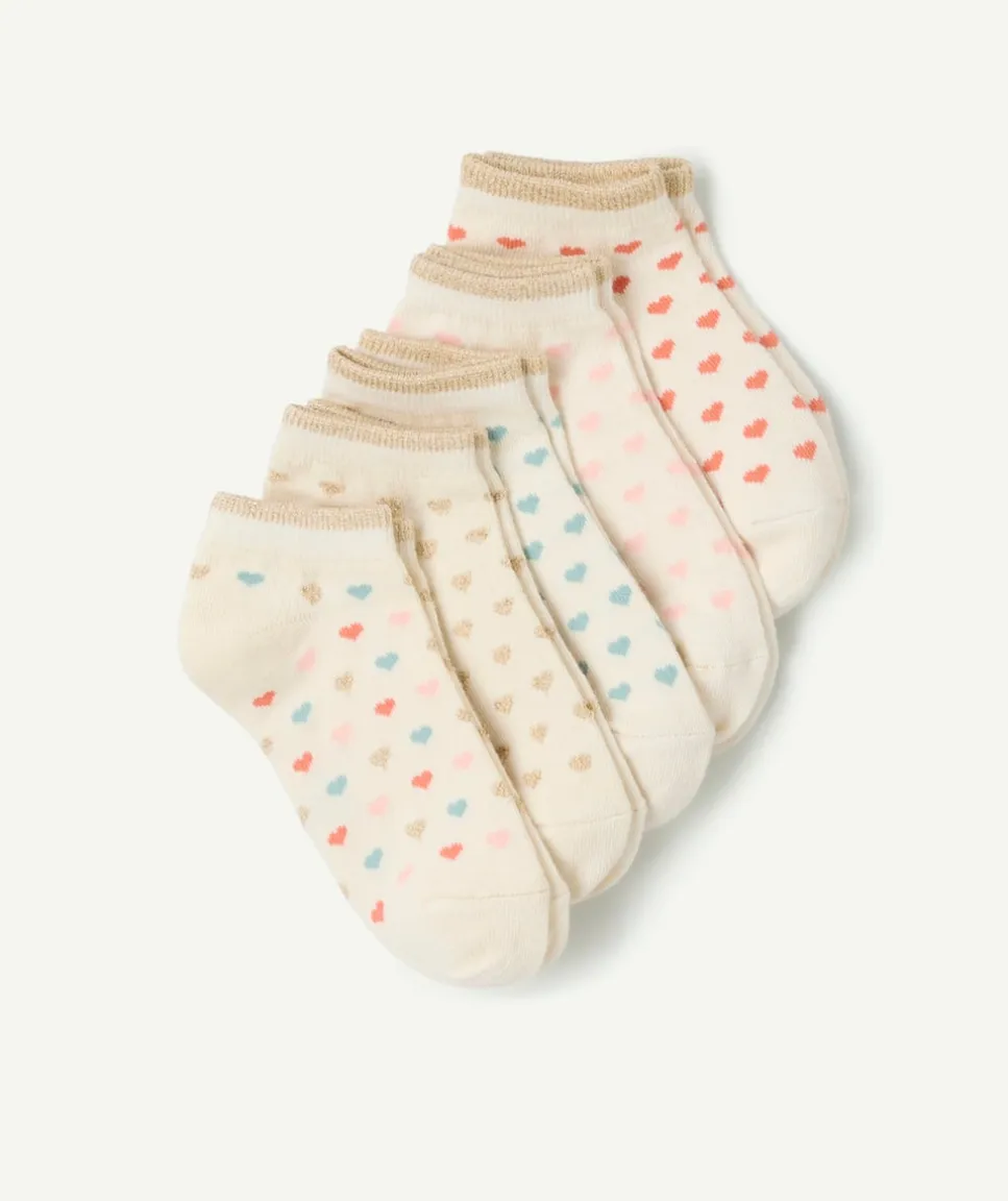 Lot chaussettes fille cœurs multicolores