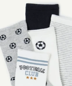 Lot 5 chaussettes garçon football coton