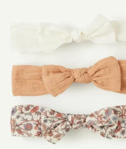 Lot de 3 bandeaux bébé fille coton