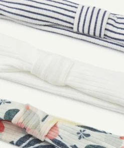 Lot de 3 bandeaux bébé fille à côtes et avec noeuds
