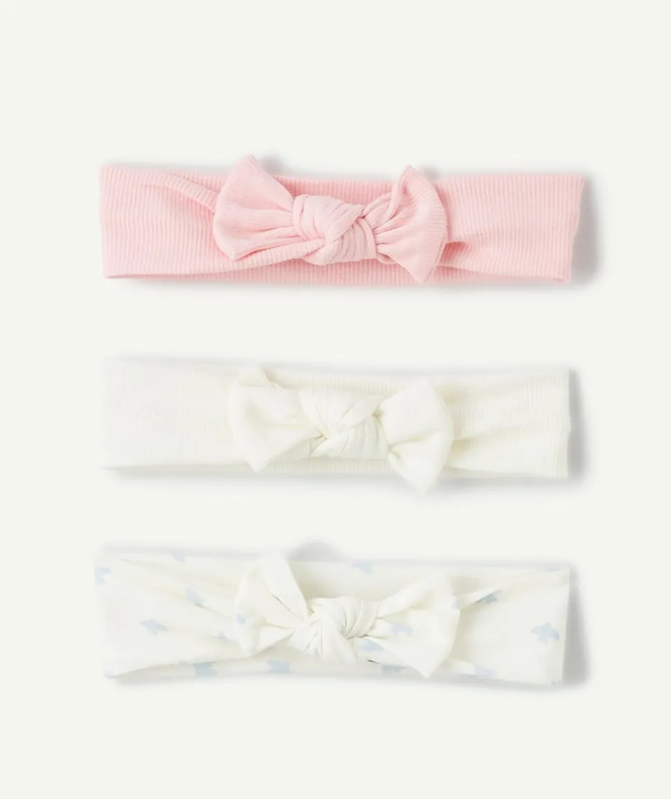 Lot de 3 bandeaux bébé fille en coton