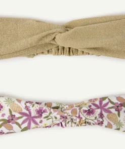 Lot de 2 bandeaux bébé fille imprimés et unis