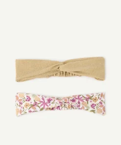 Lot de 2 bandeaux bébé fille imprimés et unis