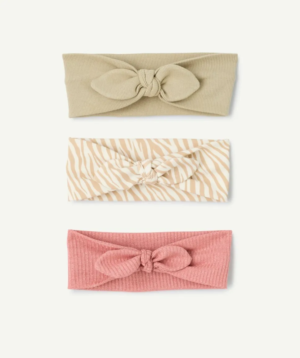 Lot de 3 bandeaux bébé fille nœud imprimé