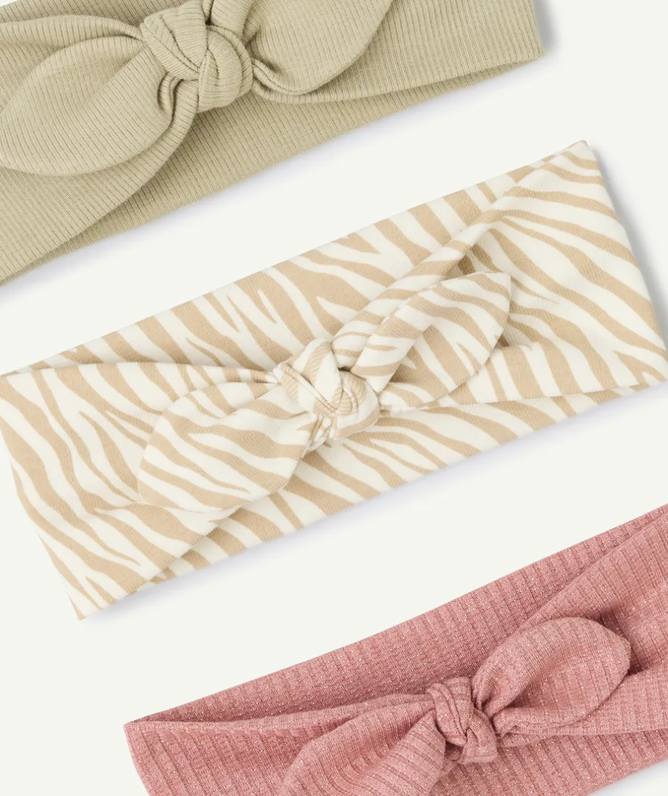 Lot de 3 bandeaux bébé fille nœud imprimé