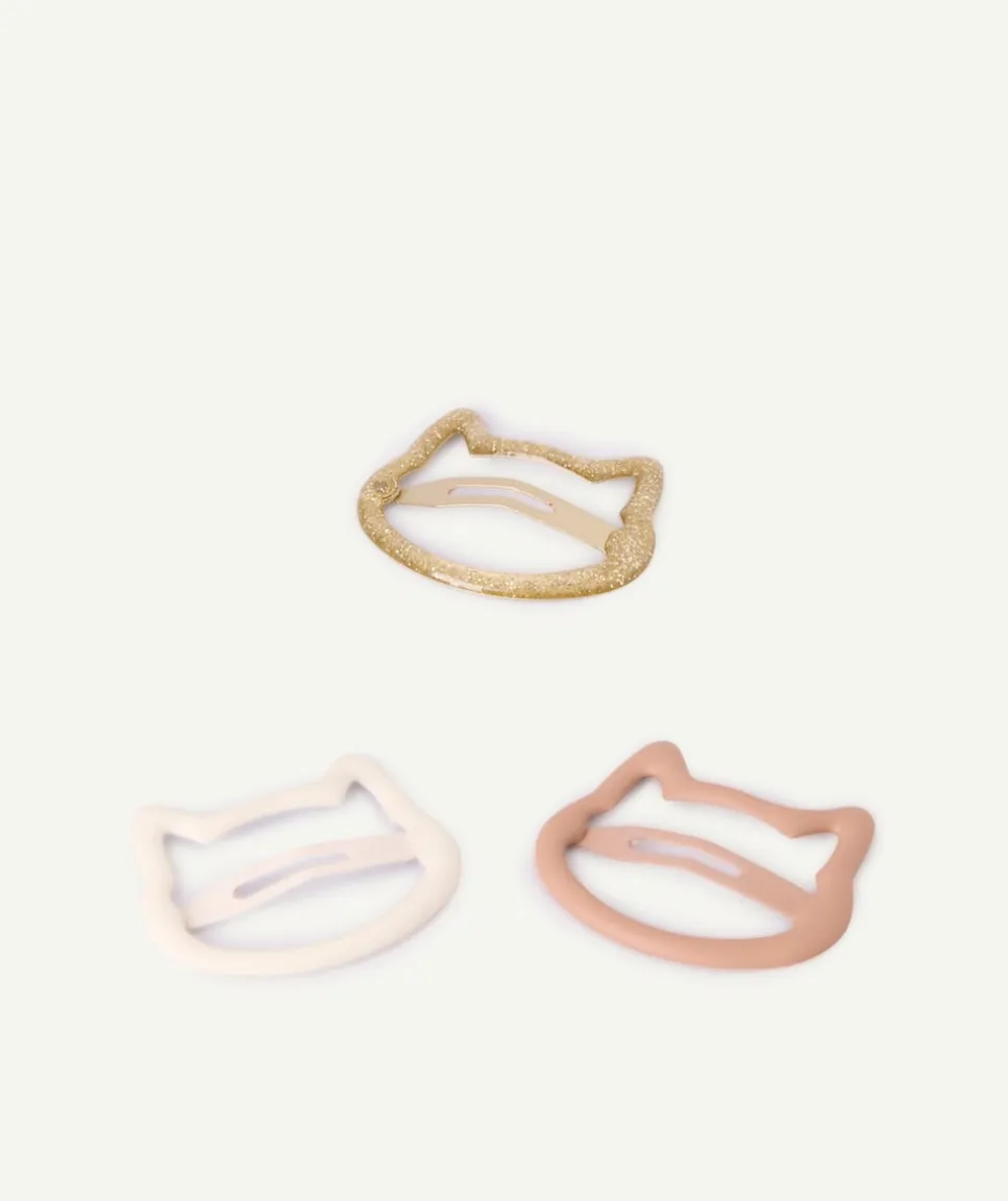 Lot de 3 barrettes bébé fille chat