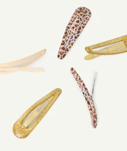 Lot de barrettes bébé fille imprimé léopard et paillettes