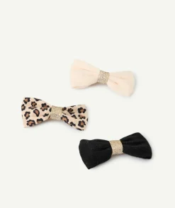 Lot de 3 barrettes bébé fille léopard et unis