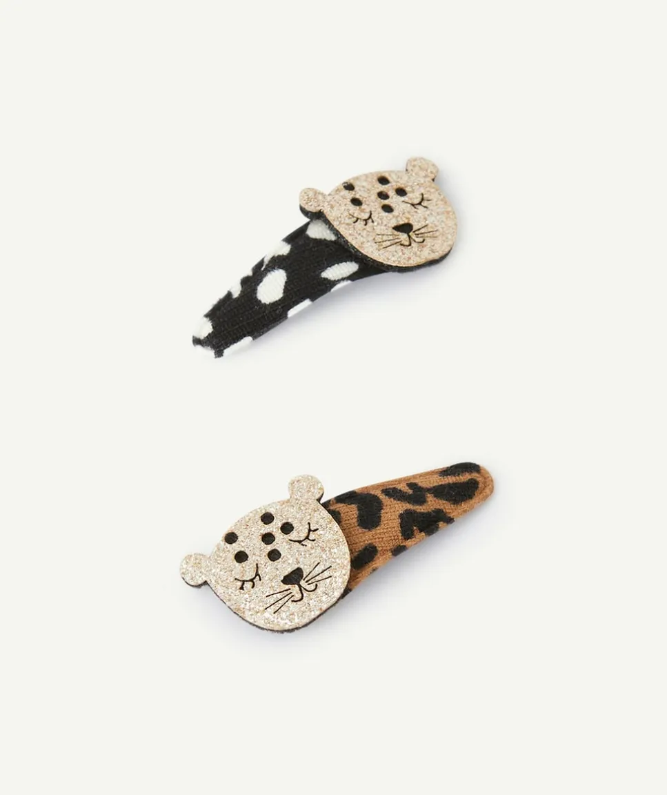 Lot de 2 barrettes bébé fille thème léopards