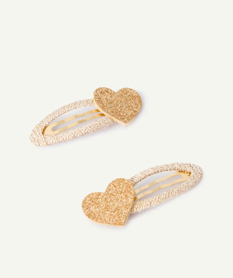 Lot de barrettes couleur dorée cœur pour fille