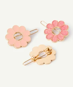 Lot de barrettes fleurs colorées