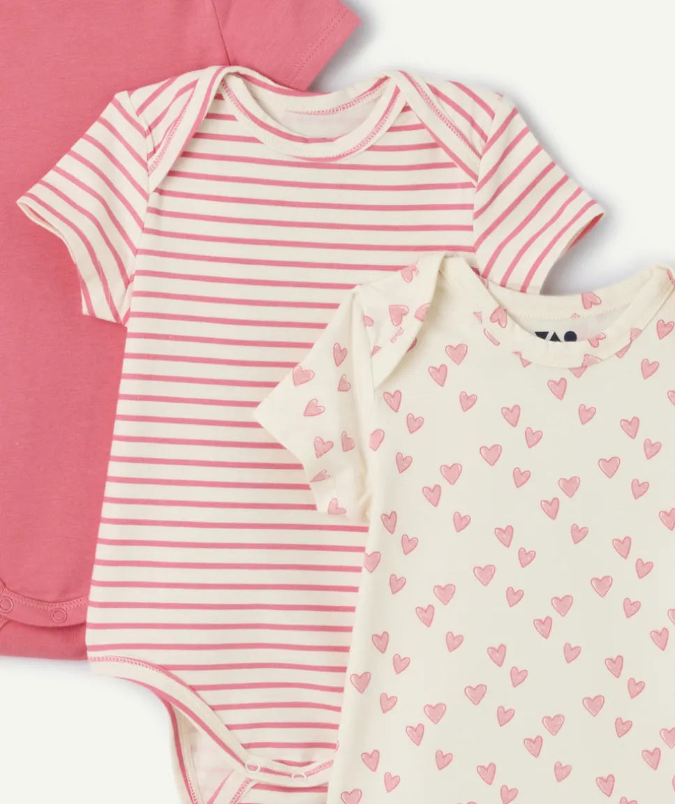 Lot de 3 bodies bébé fille coton imprimés