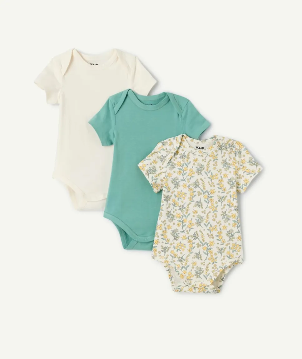Lot de 3 bodies bébé fille coton imprimé