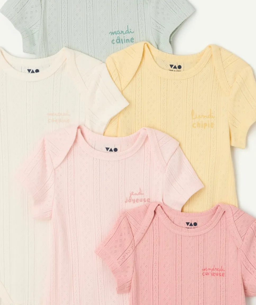 Lot de 5 bodies bébé fille coton imprimés