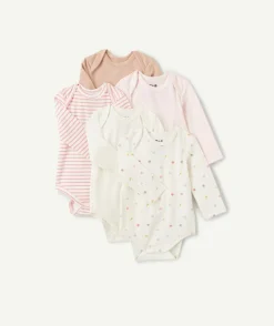 Lot de 5 bodies bébé fille coton imprimés