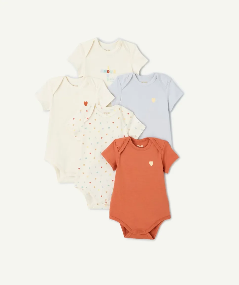 Lot de 5 bodies bébé fille coton imprimés