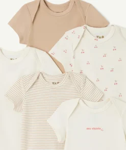 Lot de 5 bodies bébé fille en coton