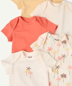 Lot de bodies bébé fille imprimés palmiers
