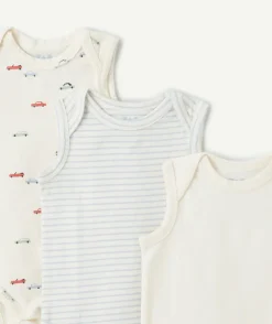 Lot de 3 bodies bébé garçon coton imprimé
