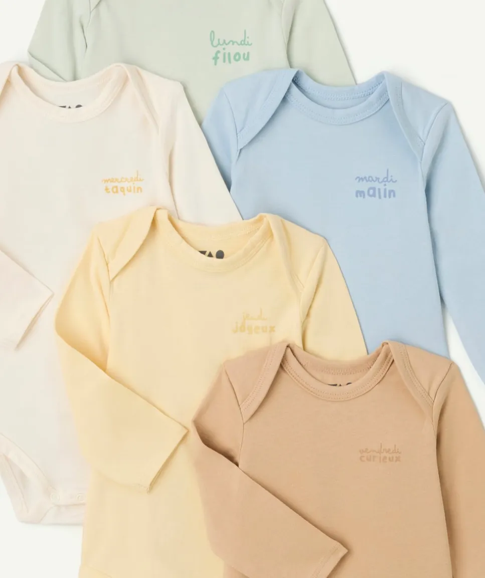 Lot de 5 bodies bébé garçon imprimés